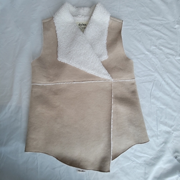 Dylan Boho Faux Suede Sherpa Fur Vest Size M - Picture 5 of 10
